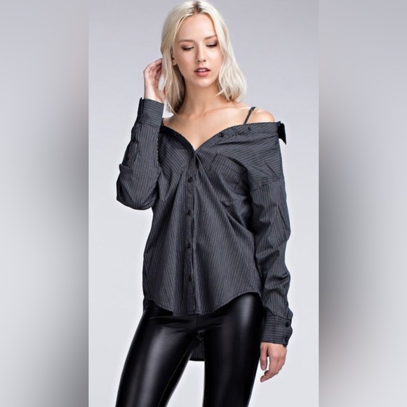 Striped relaxed long sleeve top - Picture 4 of 8